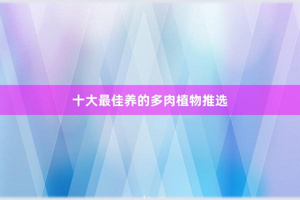 十大最佳养的多肉植物推选