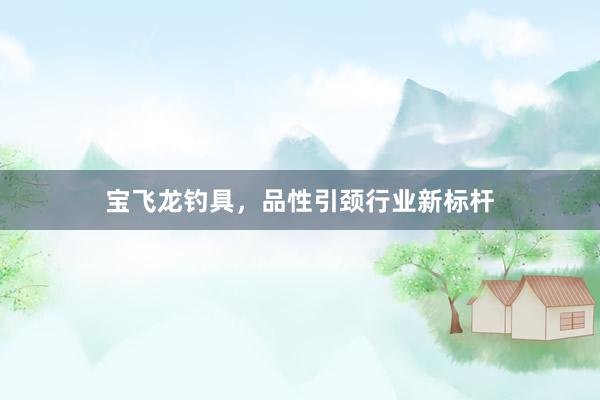 宝飞龙钓具，品性引颈行业新标杆